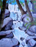38 - Frank Rabin 'Waterfall' Acrylic.JPG